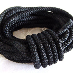 Black Climbing Cord, Semisoft Rope Cord, Round Cord 5mm approx. - 2 Yards/ 1,85m (1 piece)