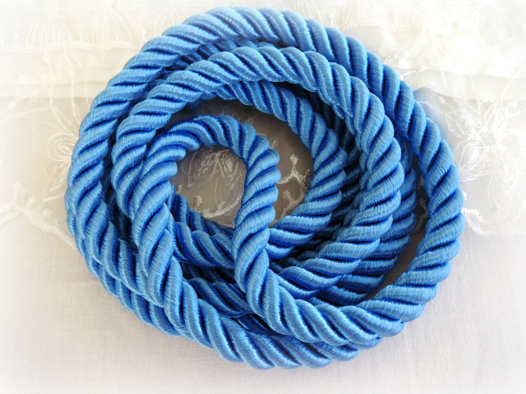 Turquoise Satin Twisted Cord Wrapped Thread Cord 10mm Rope Etsy