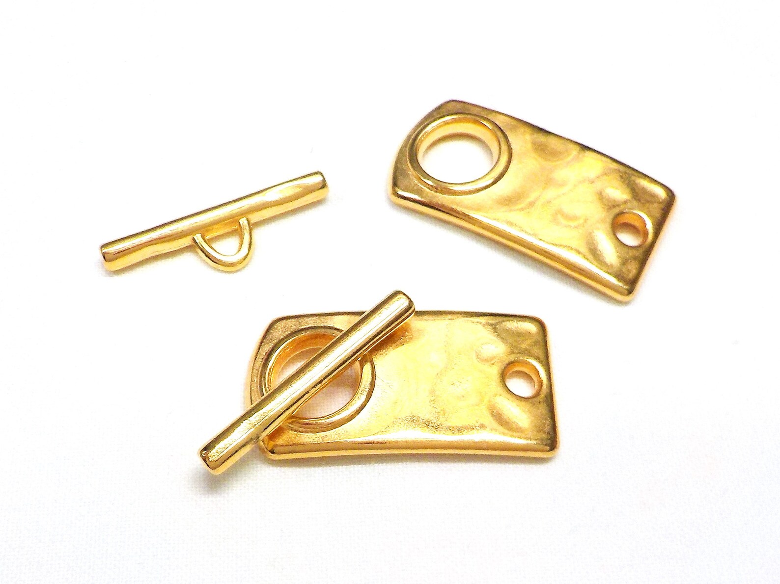 Rectangular Toggle Clasps, 999 Silver Plated 24K Gold Plated Bronze ...