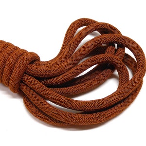 Terracotta Terra Cotta Braided Rope Cord, Semisoft Trim Cord, Artificial Silk Cord, Round Cord 8mm approx. - 18&quot;/46cm approx. (1 pc)