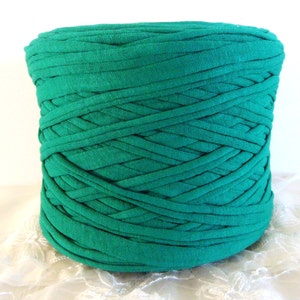 Emerald Jade T-Shirt Yarn, Cotton T-Shirt Tricot, Fabric Jersey Ideal for Necklaces, Bracelets, Rugs and Bags - 2.7m/3 yards (1 piece)