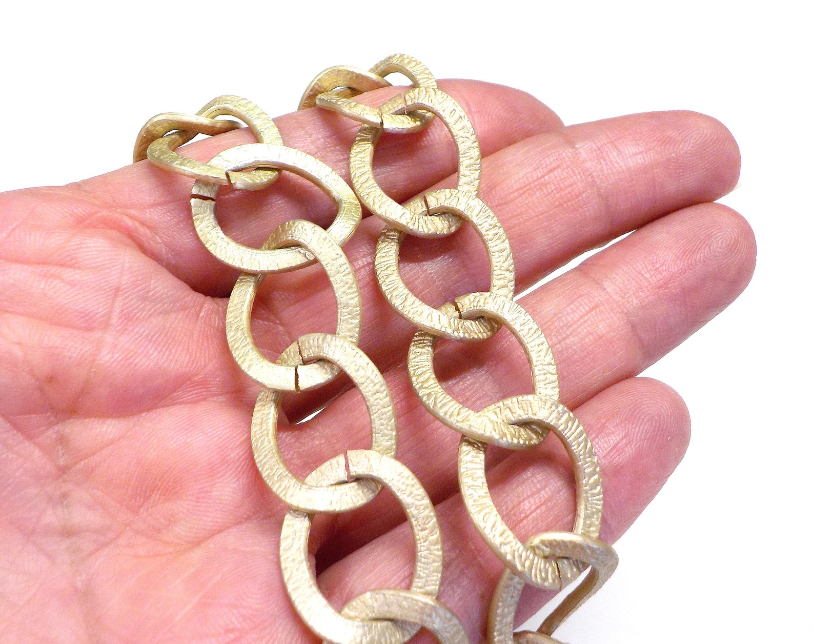 Gold Matte Aluminium Chain 2x15.5x20mm Iridescent Open Link Etsy
