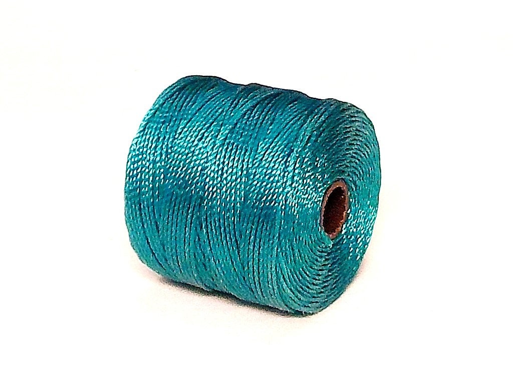 S-lon, Superlon Tex 210 0.5mm Regular Teal Blue Bead Cord, Twisted
