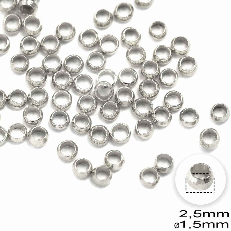Lead Roud Crimp High Quality Silver Plated Over Brass Round Crimping Beads, Nickel and ...