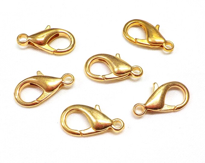 24K Gold Plated Lobster Clasps, Parrot Clasp, Hand Selected and Tested