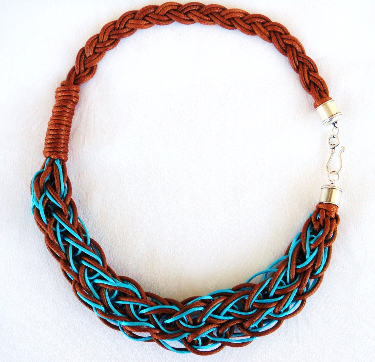 Rope Necklace Braided Necklace Color Block Statement Etsy