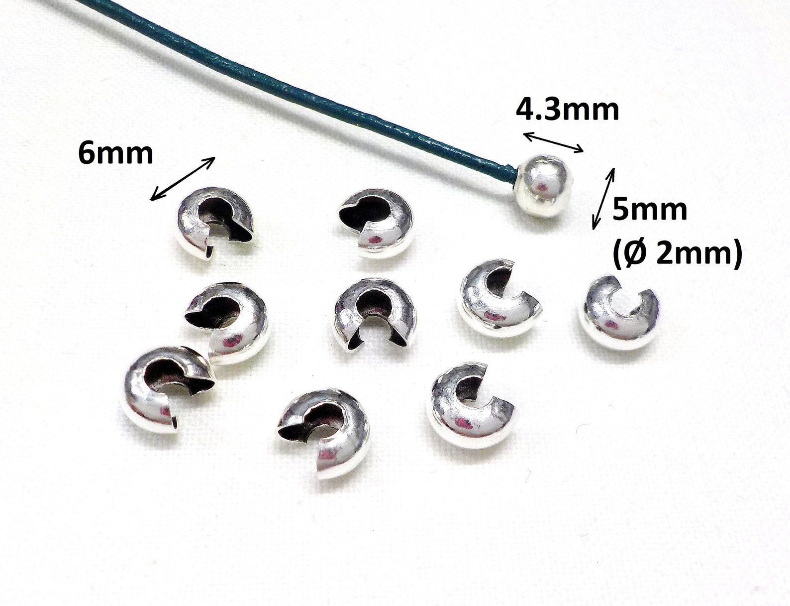 Crimp Beads Knot Covers High Quality Silver Plated Over Brass Etsy