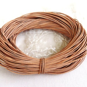1mm Natural Leather Cord, Genuine Leather Round Cord, Greek High Quality Leather Cord, Very Soft Leather Cord - 2 Yards /1.85 m approx.