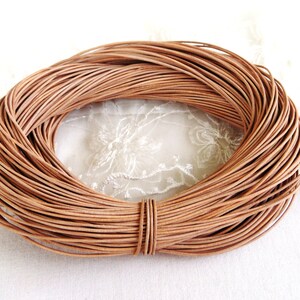 thumbnail image 2 of 2 Feet Genuine Greek Leather Cord - 2mm Thick, Natural Color 2 of 6