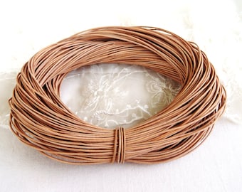 1mm Natural Leather Cord, Genuine Leather Round Cord, Greek High Quality Leather Cord, Very Soft Leather Cord - 2 Yards /1.85 m approx.