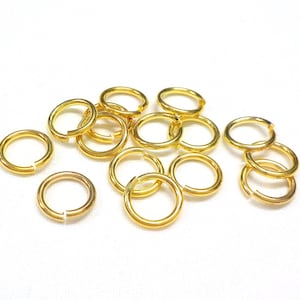 Gold Plated Brass Jump Rings 7.5mm x 10.5mm x 1.5mm, Large Jump Rings, Jump  Rings 14 Gauge, High Quality Non Tarnish Jump Rings - 10 pcs