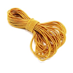 1.7mm Gold Wrapped Silk Satin Cord, Soutache Wrapped Thread Cord, Artificial Silk Cord, Rope Cord - 2 Yards/1,84m approx.(1 piece)