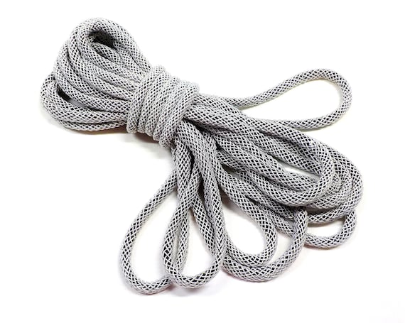 Buy Light Grey Braided Oval Rope Cord, Gray Semisoft Trim Cord, Artificial Silk  Cord, Mesh Cord, 6x4mm Approx. 1 Yard/92cm Approx. 1 Pc Online in India 