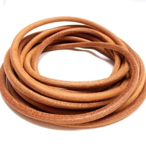 May include: A coil of brown leather cord, perfect for crafting projects.