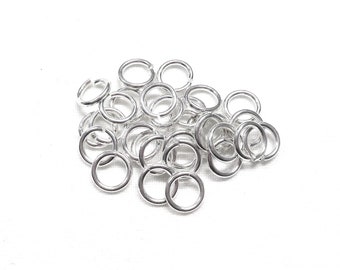 Biegeringe 999er Silber über Messing, hochwertige Biegeringe 6,5 mm x 4,5 mm x 1 mm, 18 Gauge, starke Biegeringe, nicht tarnish - 30 Stück