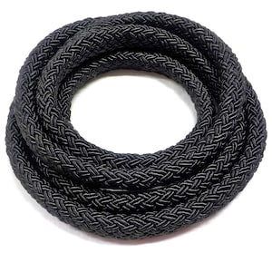 Oval Braided Trim Cord, Semisoft Cord, Licorice Style Rope, Black String Cord 8x10mm - 1Yard/ 0,92cm approx.(1 piece)
