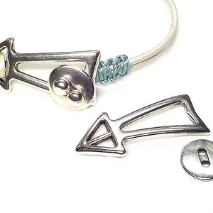 Silver Plated Arrow Clasp, Toggle Clasps Findings, Toggle Closure, Arrow Bracelet Clasp, Arrow T-Clasp, 36x15mm - Pk 1 set