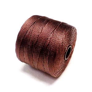 S-Lon, Superlon Tex 210 0.5mm Regular Brown Bead Cord, Twisted Nylon Bead Cord for Kumihimo, Macrame, Friendship Bracelets - 5 Yards