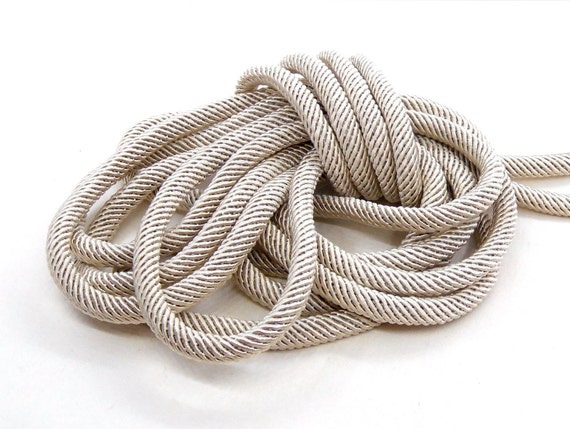 Ivory off White Braided Rope Cord, Semisoft Trim Cord, Artificial Silk Cord,  Striped String Round Cord 7mm Approx. 18/46cm Approx. 1 Pc -  Canada