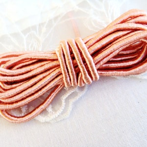 Salmon Wrapped Silk Satin Cord, Soutache Wrapped Thread Cord 2,5mm, Rope Cord- 2 Yards/  1,84m approx.(1 piece)
