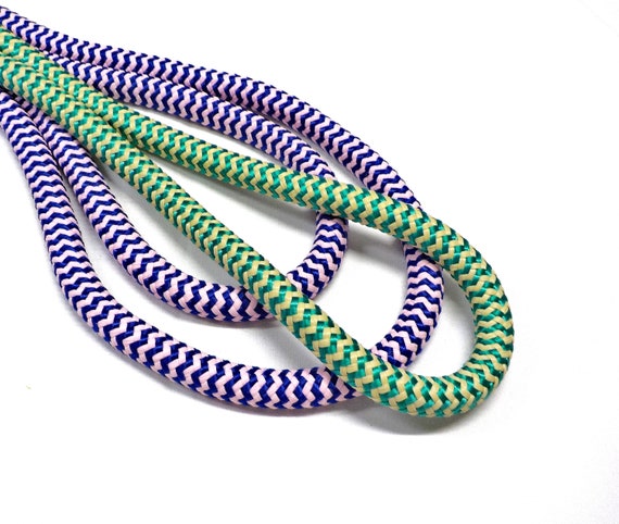 Green Beige Chevron Rope Cord, Pink Purple Zig Zag Round Paracord Ideal for  Dog Leash, Braided Semisoft Climbing Cord 10mm 1 Yard/ Piece 