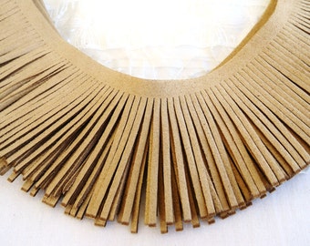 Fringe Trim Faux Suede Natural, Beige Suede, Flat Suede Piece Fringe, 60mm Wide, Length 12 inches/ 30,5cm approx. - 1 piece