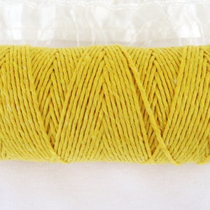 1.5mm Yellow Macrame Cotton Rope, Twisted 100% Recycled Cotton Cord, Twisted Cotton String, Bakers Twine - 10 yards (1 piece)