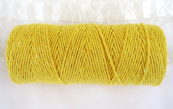 Corde de coton Macrame jaune de 1,5 mm, cordon de coton 100 % recyclé  tordu, corde de coton tordue, ficelle Bakers 10 verges 1 pièce -  France