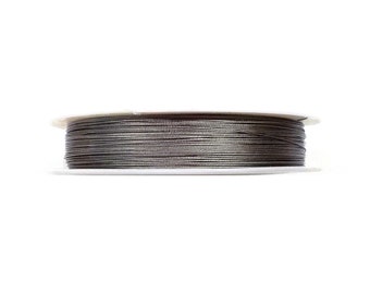 Beading Wire, Silver Tone .35mm/.014" Nylon Coated Stainless Steel Wire, Tiger Tail Wire, Strong Bead Stringing Wire 27 Gauge- 5 yards/1 pc