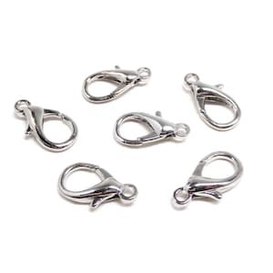 Rhodium Big Lobster Clasps, Hand Selected and Tested Claw Clasps, Large Parrot Clasps, Bag Purse Accessories, 23x12mm - 2 pcs