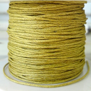 Light Beige Waxed Cord 1mm, Cotton Cord, Twisted Cotton String, Bakers Twine, Macrame Cord - 10 yards/ 9.2m approx.(1 piece)