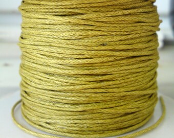 Light Beige Waxed Cord 1mm, Cotton Cord, Twisted Cotton String, Bakers Twine, Macrame Cord - 10 yards/ 9.2m approx.(1 piece)