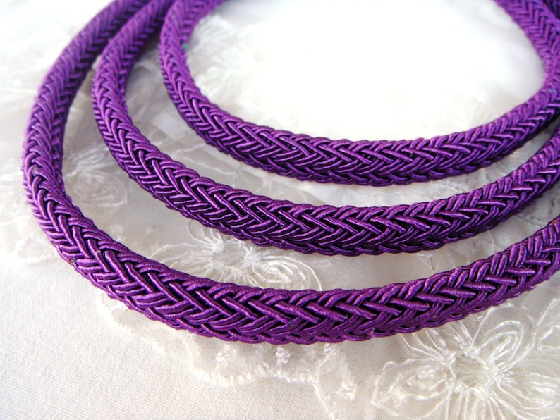 Semisoft Cord 46cm1.5 feet18 Oval Braided Trim Cord Purple String Cord 8x10mm Licorice Style Rope 1 piece