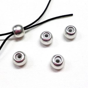 Sterling Silver Adjustable Cable Necklace Chains, 925 Silver Necklace W/  Stopper Bead Cup and Peg for Half Drilled Bead for Jewelry Making 