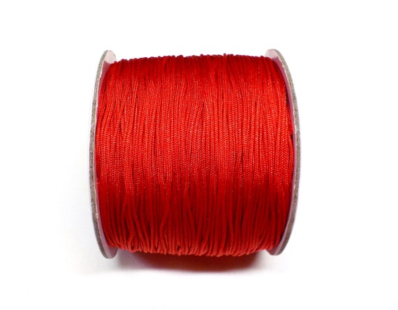 0.8mm Red Satin Cord, Bracelet Satin Cord, Nylon Thread Cord for