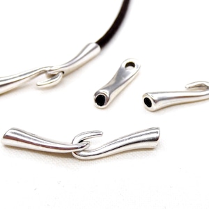 999 Silver Plated Hook and Eye Clasp for 2mm Round Cord, End Cap Cord Terminal Dots Clasp Round Hook Clasp Greek Metal Zamak Cast - 2 sets