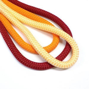 Braided Trim Rope Cord, Semisoft Climbing Cord, Bordeaux Rope, Orange Rope, Paracord Round Cord 9-10mm, ideal for Dog Leash - 1 Yard/piece