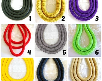 Braided Trim Rope Cord, Semisoft Climbing Cord, Striped String Round Cord 9-10mm approx., ideal for Dog Leash - 8 inches each piece