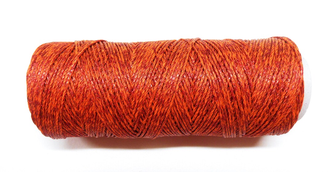 Orange Metallic Waxed Cord 1mm, Macrame Waxed Cord, Cotton Cord ...