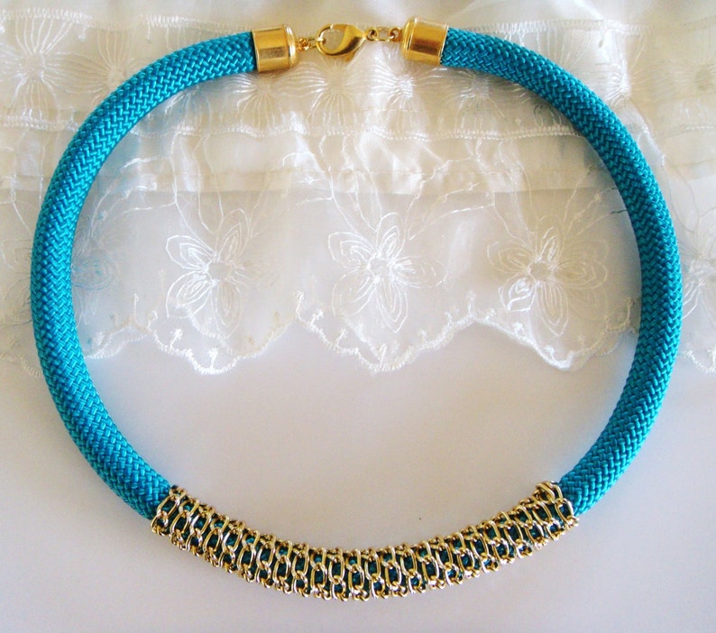 Rope Necklace Nautical Sailing Necklace Statement Necklace Etsy