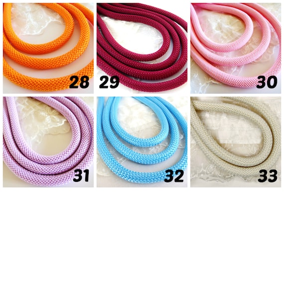 Braided Trim Rope Cord Semisoft Climbing Cord Mint Veraman Striped String Round Cord 9-10mm approx - 1Yard 92cm 1 piece