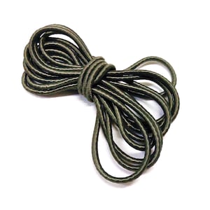 Olive Green Wrapped Silk Satin Cord, Blue Soutache Wrapped Thread Cord, Artificial Silk Cord, 3.2mm Rope Cord - 1 Yard/0.92m approx.(1 pc)