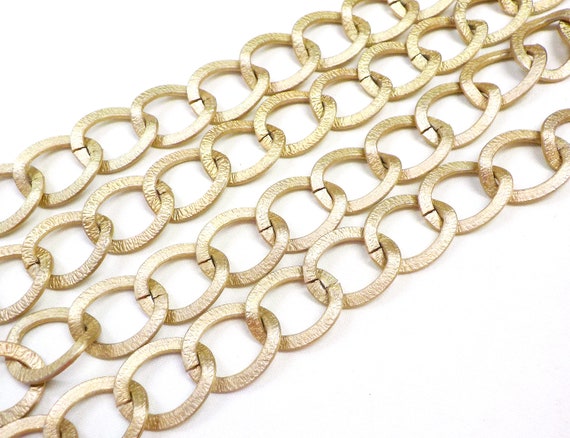 Gold Matte Aluminium Chain 2x15.5x20mm Iridescent Open Link Chain