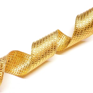Ruban métallisé d’or, ruban câblé double face brillant, décor de maison de maison de noël, sac de bijoux de pièce de chaussure de voiture arc faisant le ruban 25mm - 1 yard