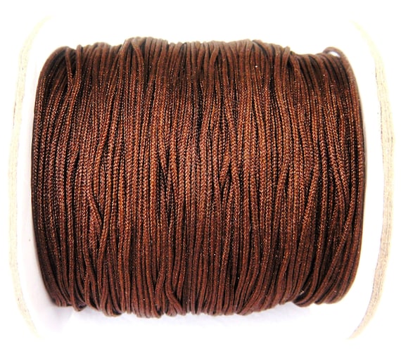 Cable anudado chino de 0,7 mm, cordón de nylon trenzado para Shamballa  Macrame Beading Kumihimo, cuerda delgada y delgada marrón 10 yardas 1 pieza  -  España