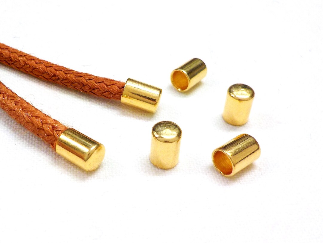 24K Gold Plated Over Brass End Caps 5.5x4mm Without Loop and Etsy