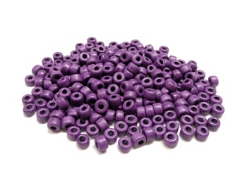 Greek Ceramic Bead Spacer, Tube Slider Ceramic, Washer Ceramic, Purple Matte Finish, Pony Beads, Ceramic Tube Beads 6x4mm (Ø 2mm) - 30 pcs