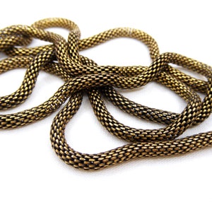 Messing Antik Stahl Kette Netzkette 3 mm 19 cm (1 Stück)