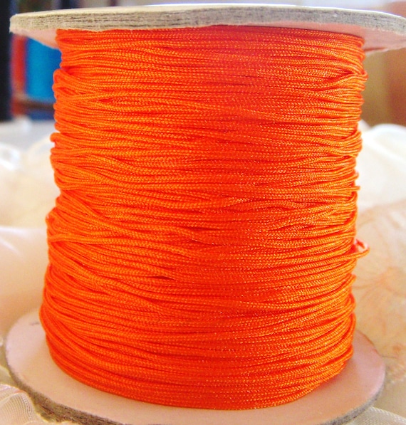 0.7mm Chinese Knotting Cord, Braided Nylon Cord for Shamballa Macrame  Beading Kumihimo, Orange Thin Strong String - 10 yards (1 piece)