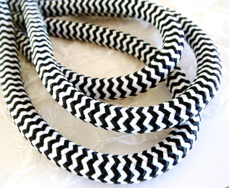 Black and White Chevron Rope Cord Braided Trim Semisoft Etsy